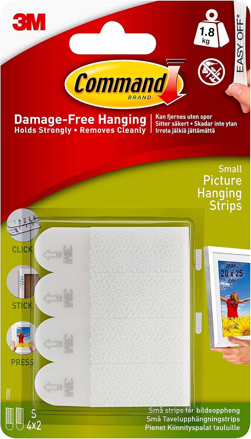 COMMAND 4PK SMALL PIC HANG STRIP (17202)